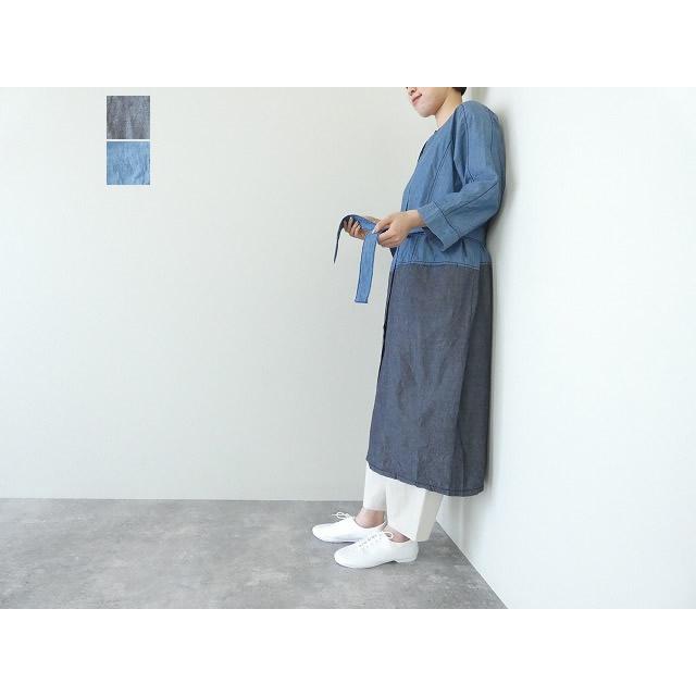 homspun(ホームスパン) ライトオンスシャンブレー比翼配色7分袖