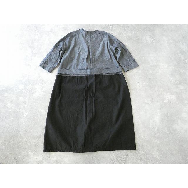 homspun(ホームスパン) ライトオンスシャンブレー比翼配色7分袖ワンピース(252-1644)_15