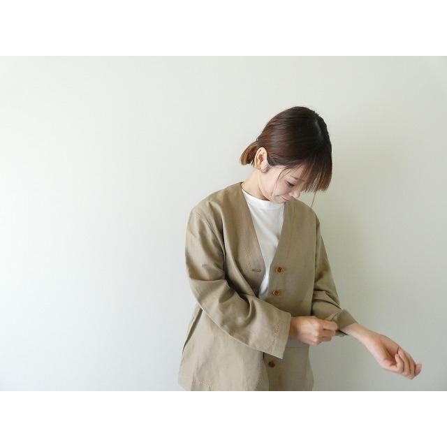 homspun(ホームスパン) ウールリネンノーカラージャケット(252-2039