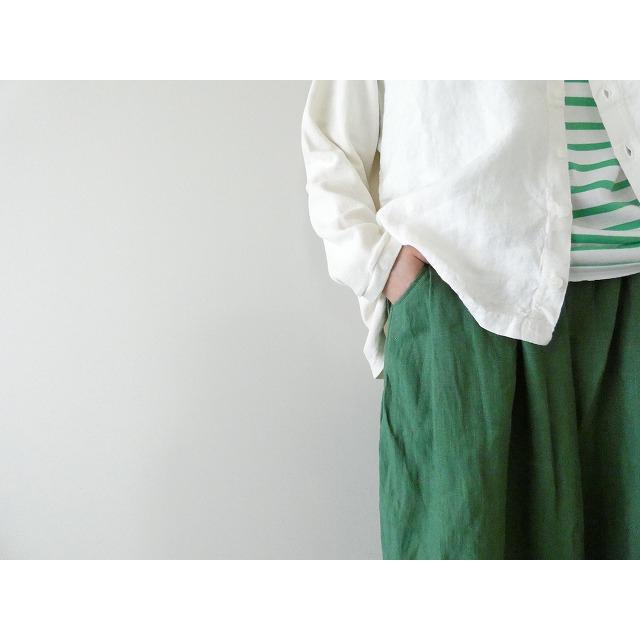 ina(イナ) フレンチリネンキャンバスウエスト切替ゴムタックパンツ