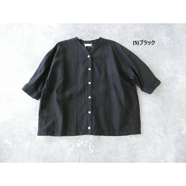 homspun(ホームスパン) リネンバイオVネックブラウス(261-5742