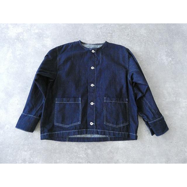 完売商品⭐︎ノーカラーデニムジャケット NARU 12ozムラデニムノーカラージャケット(666811) : SPACE MOO