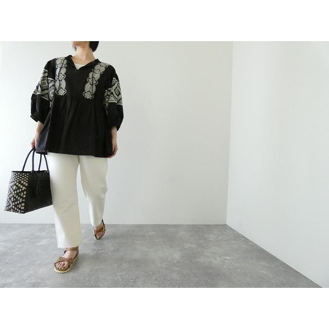 SOULEIADO(ソレイアード) カディコットン刺繍ボリュームスリーブ  