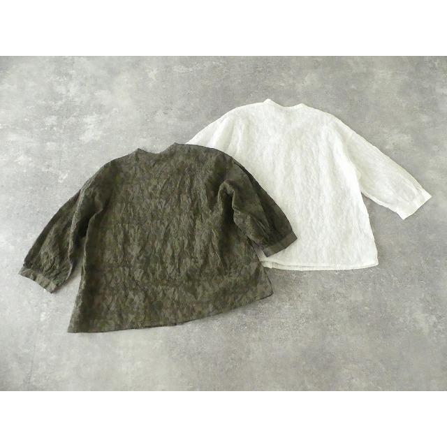 西日本産 grin(グリン) ハーブ刺繍7分袖スタンドシャツ(8231T012