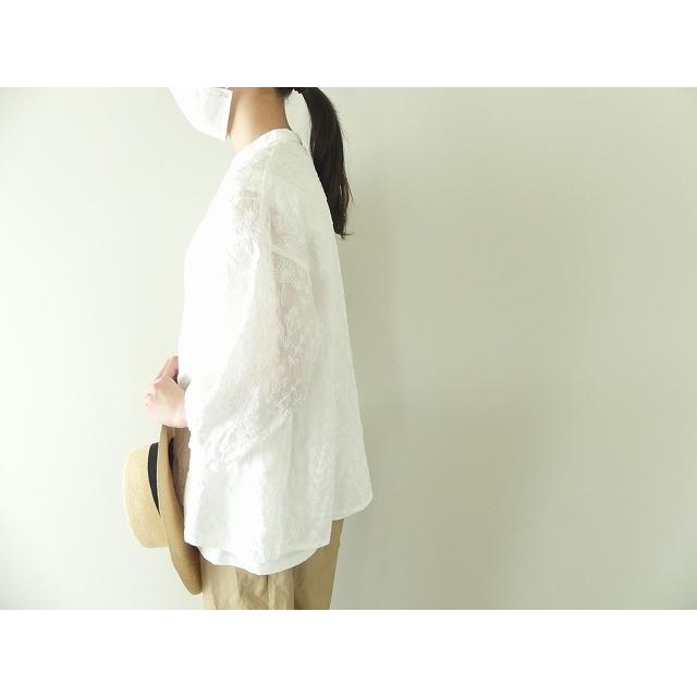 西日本産 grin(グリン) ハーブ刺繍7分袖スタンドシャツ(8231T012