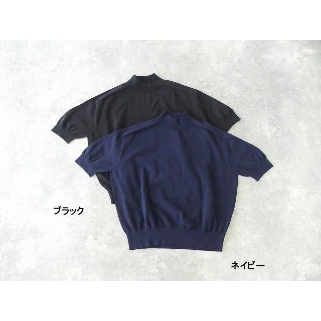 LinenYa(リネンヤ) モックネック5分袖ニット(AS602) : SPACE MOO