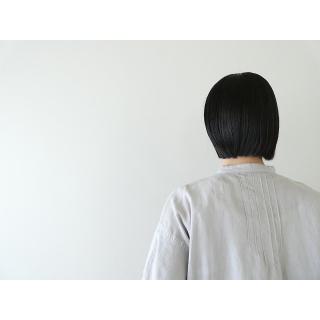 快晴堂(かいせいどう) 初秋まで着られるリネン 半袖スタンド背タック