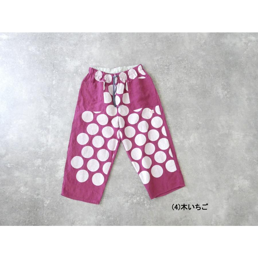快晴堂(かいせいどう) Girl's ベルギーリネンの大きな水玉 斜め