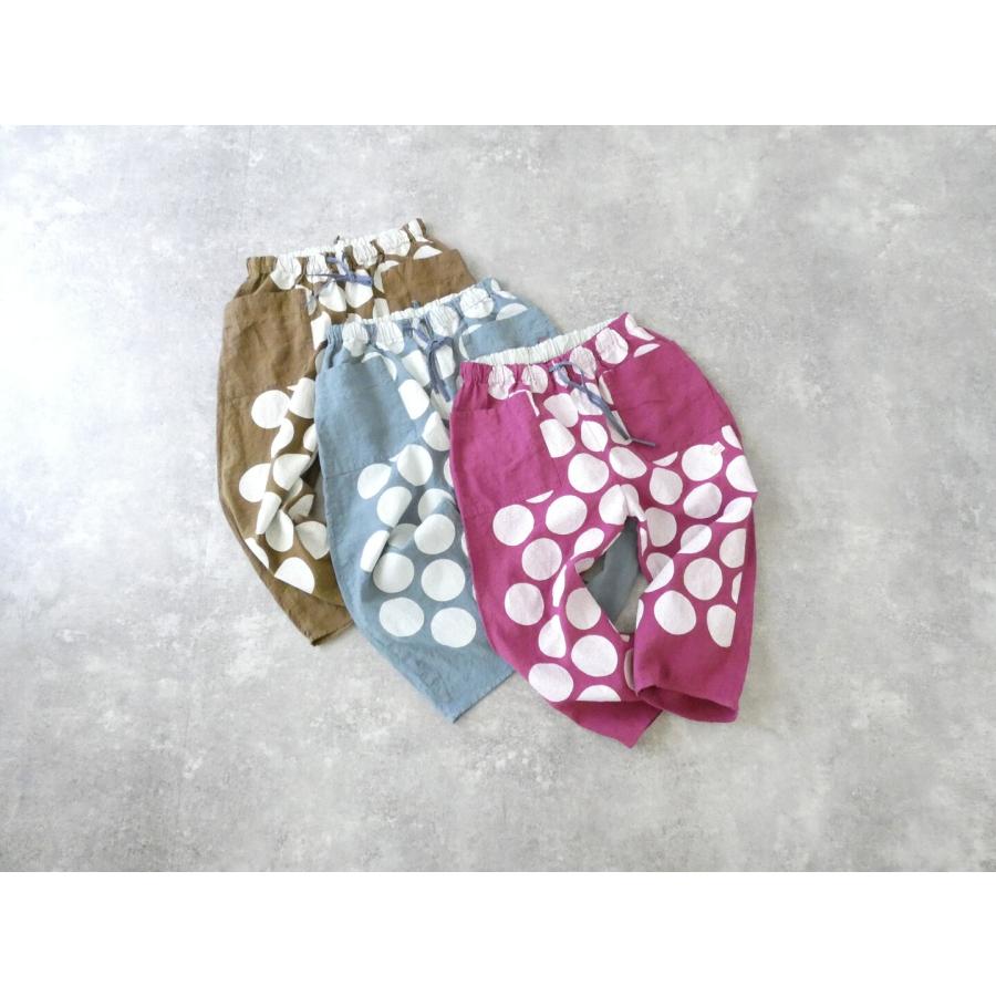 快晴堂(かいせいどう) Girl's ベルギーリネンの大きな水玉 斜め