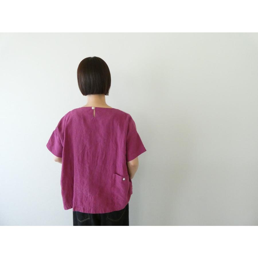 快晴堂(かいせいどう) Girl's ベルギーリネンの大きな水玉 水玉半袖T