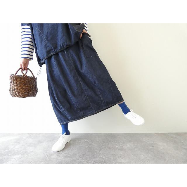 快晴堂　デニムスカート 快晴堂(かいせいどう) Girl'sライトオンスデニム斜めポケット・裾