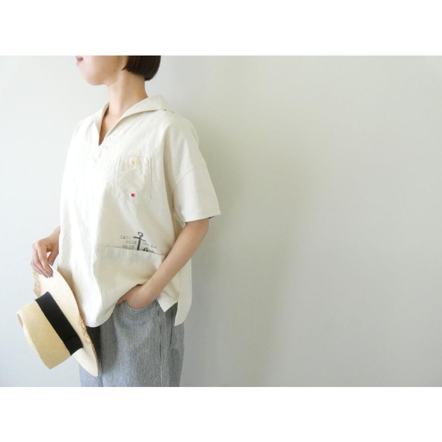 快晴堂(かいせいどう) Girl's・マリンステンシルプリントセーラー衿