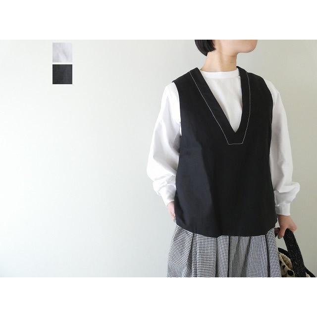 MidiUmi - ミディウミ　リネンベスト ミディウミ MidiUmi MidiUmi ノーザンリネンベスト （ネイビー