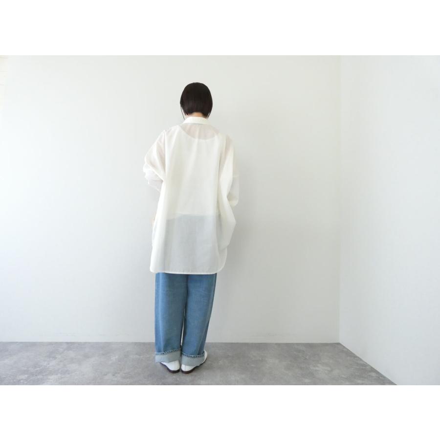 mizuiro ind(ミズイロインド) ポリエステルコットンシアーワイドシャツ 
