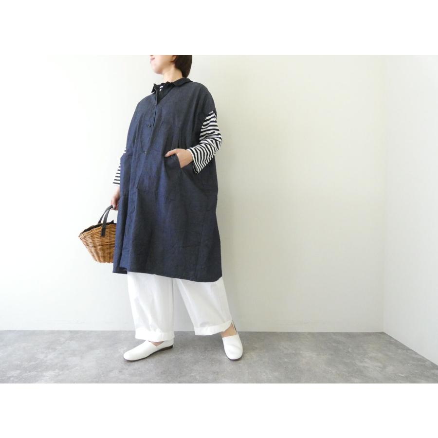 SALE】mizuiro ind(ミズイロインド) ワイドデニムシャツワンピース(2