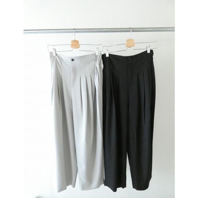 SALE】mizuiro ind(ミズイロインド) ハイウエストタックパンツ(3