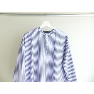 mizuiro ind(ミズイロインド) ストライプスタンドカラーロングシャツ