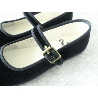 Orcival 黒　ベルベット　ストラップシューズ　カンフーシューズオーシバル ORCIVAL(オーシバル) ベルベットストラップシューズ(OR-H0136RVT