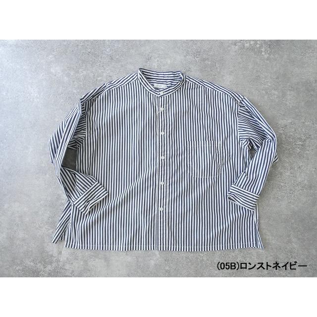 prit(プリット) 40/1ブロードストライプ スタンドカラービッグシャツ