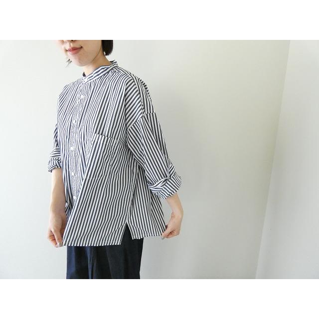 prit(プリット) 40/1ブロードストライプ スタンドカラービッグシャツ