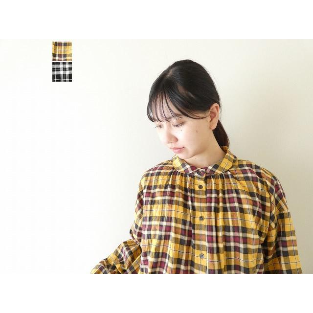 SSC ヘリンボーンチェック丸衿長袖ビックブラウス(SSC825087) : SPACE 