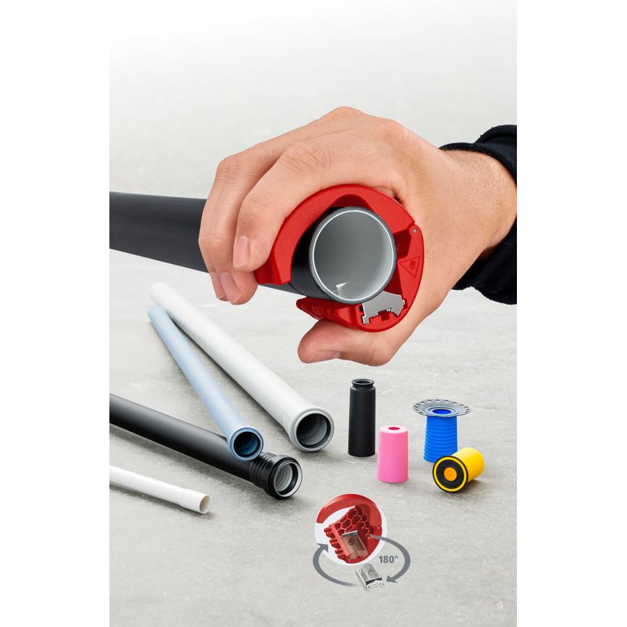 KNIPEX クニペックス BiXビックス プラスチック管用カッター 20-50&phi;mm 切りくずなし＆壁際カットも簡単 9022-10BK