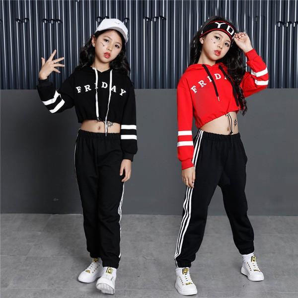 110cm 170cm 2点セット ダンス衣装 ヒップホップ Hiphop 衣装 トップス パンツ サルエルパンツ キッズダンス 衣装 女の子 ジュニア ジャージ 赤 黒 Xhdance002 Spadefashion 通販 Yahoo ショッピング