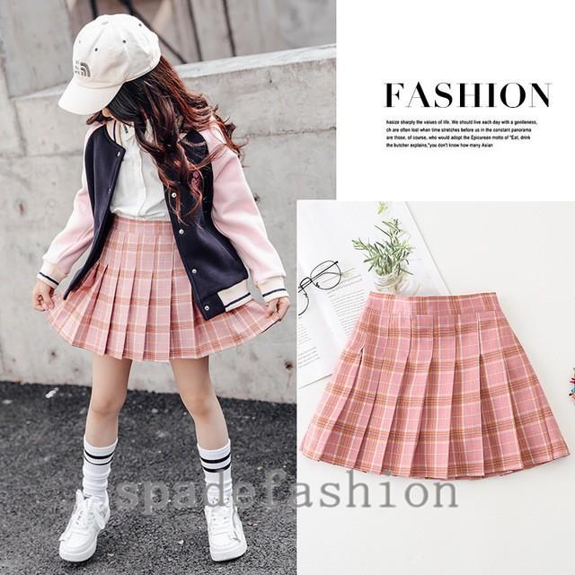 スカート プリーツ 子供用 キッズ 大きいサイズ チェック柄 ミニスカート フレアスカート ショート丈 イギリス風 学生 スクール 見せパン付き 女子高生 制服 Xxjnq1806 Spadefashion 通販 Yahoo ショッピング