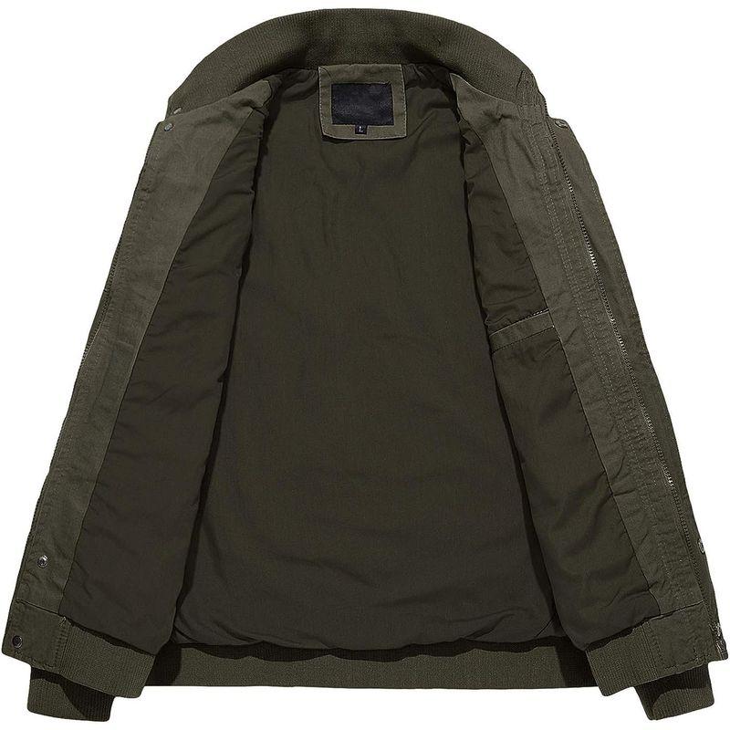KEFITEVD　アメカジ　ジャケット　ブルゾン　ジャンパー　綿　メンズ　カーゴジャケット　ゆったり　JP　グリーン　冬服　ワーク用　XL