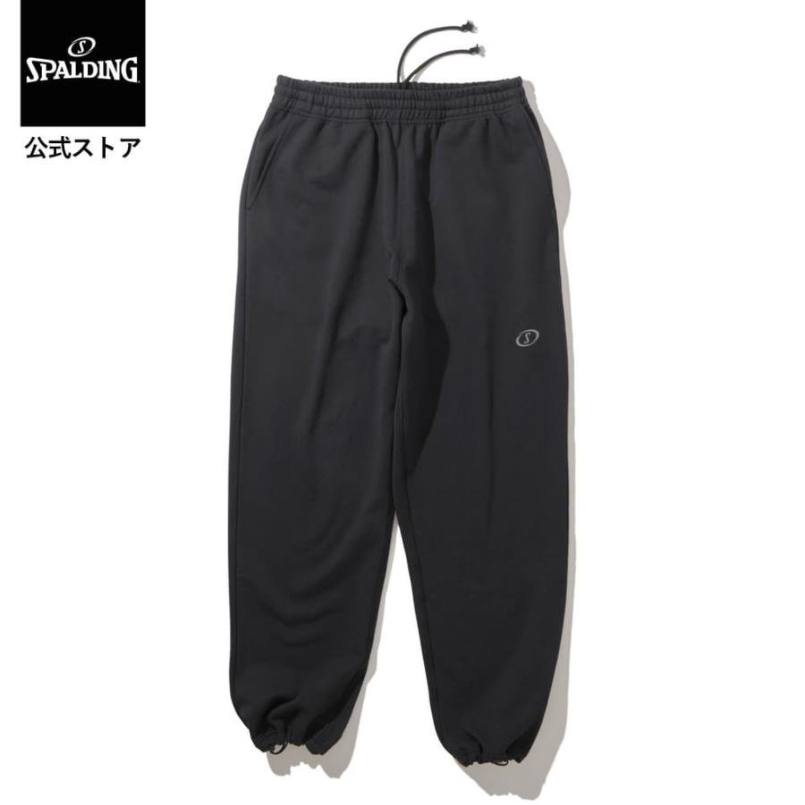 SPALDING （スポルディング） バスケットボール ロングパンツ コートサイド ドローストリング ワイドパンツ ジップポケット 【ブラック】 SMP24102 1000 スウェットパンツ パンツ メンズ 男性用 黒 24FW {SK} SPALDING（スポルディング） 公式 コートサイド ドローストリング