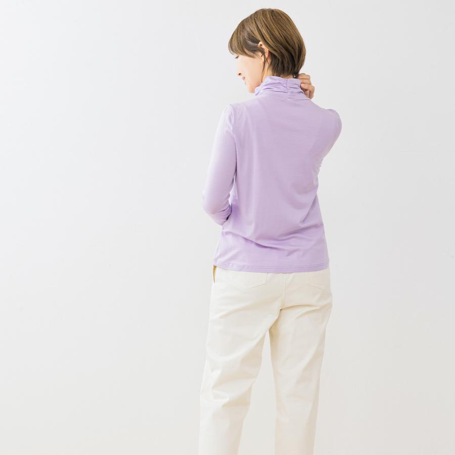 【ストレスフリーな着心地】日本製 肌に柔らかい テンセル レディース 七分袖 ストレッチ ハイネック tシャツ 40代 50代 ファッション レディース |  | 17