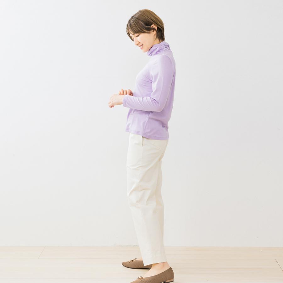 【ストレスフリーな着心地】日本製 肌に柔らかい テンセル レディース 七分袖 ストレッチ ハイネック tシャツ 40代 50代 ファッション レディース |  | 18