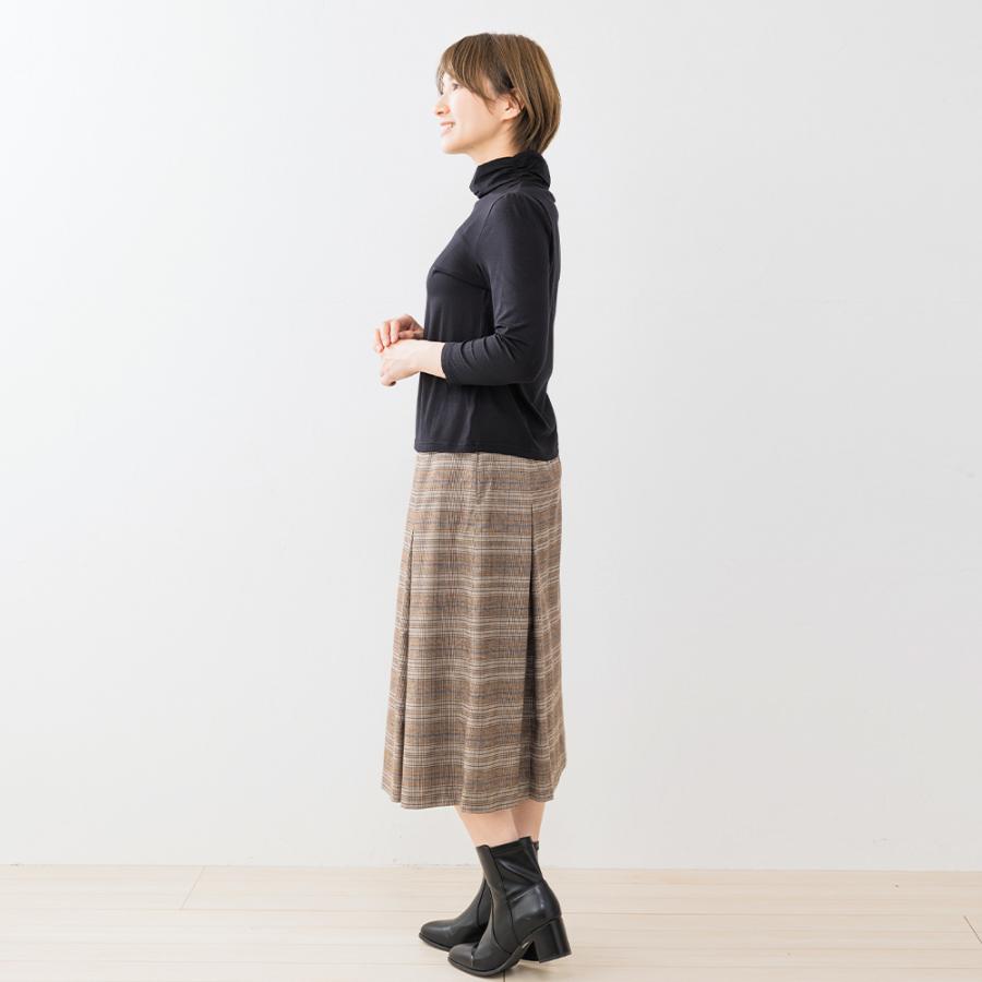 【ストレスフリーな着心地】日本製 肌に柔らかい テンセル レディース 七分袖 ストレッチ ハイネック tシャツ 40代 50代 ファッション レディース |  | 24