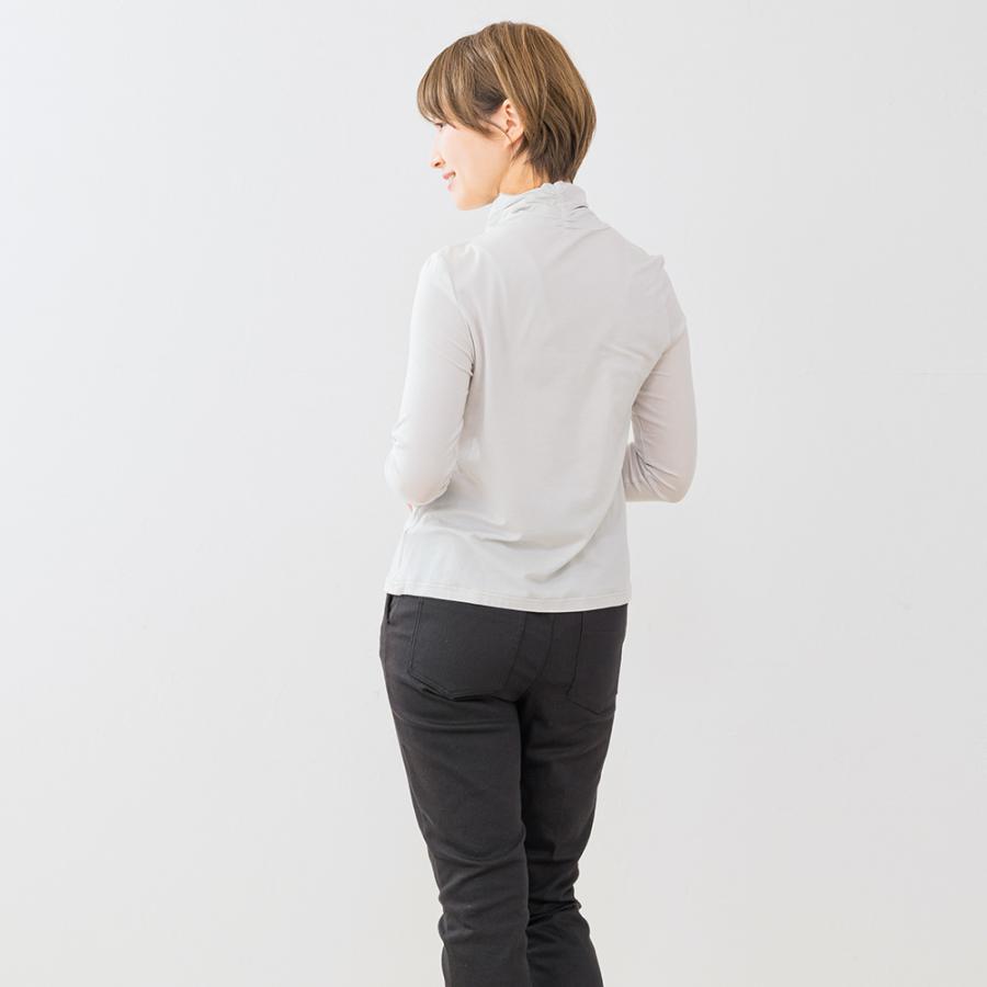 【ストレスフリーな着心地】日本製 肌に柔らかい テンセル レディース 七分袖 ストレッチ ハイネック tシャツ 40代 50代 ファッション レディース |  | 11