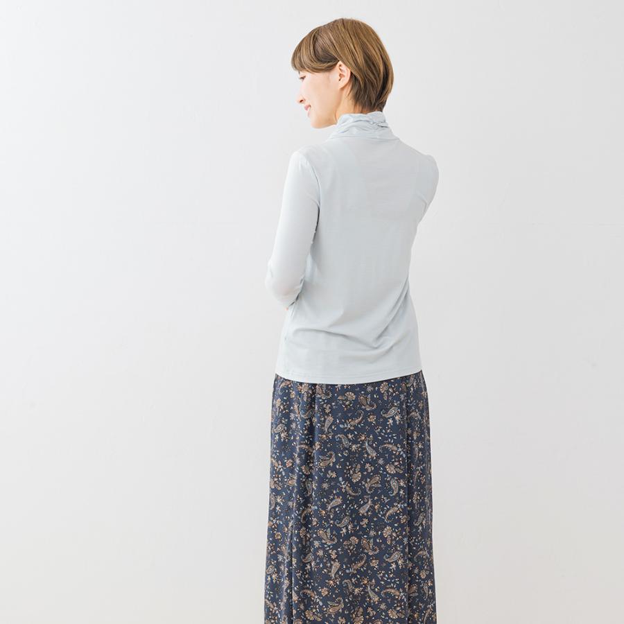 【ストレスフリーな着心地】日本製 肌に柔らかい テンセル レディース 七分袖 ストレッチ ハイネック tシャツ 40代 50代 ファッション レディース |  | 13