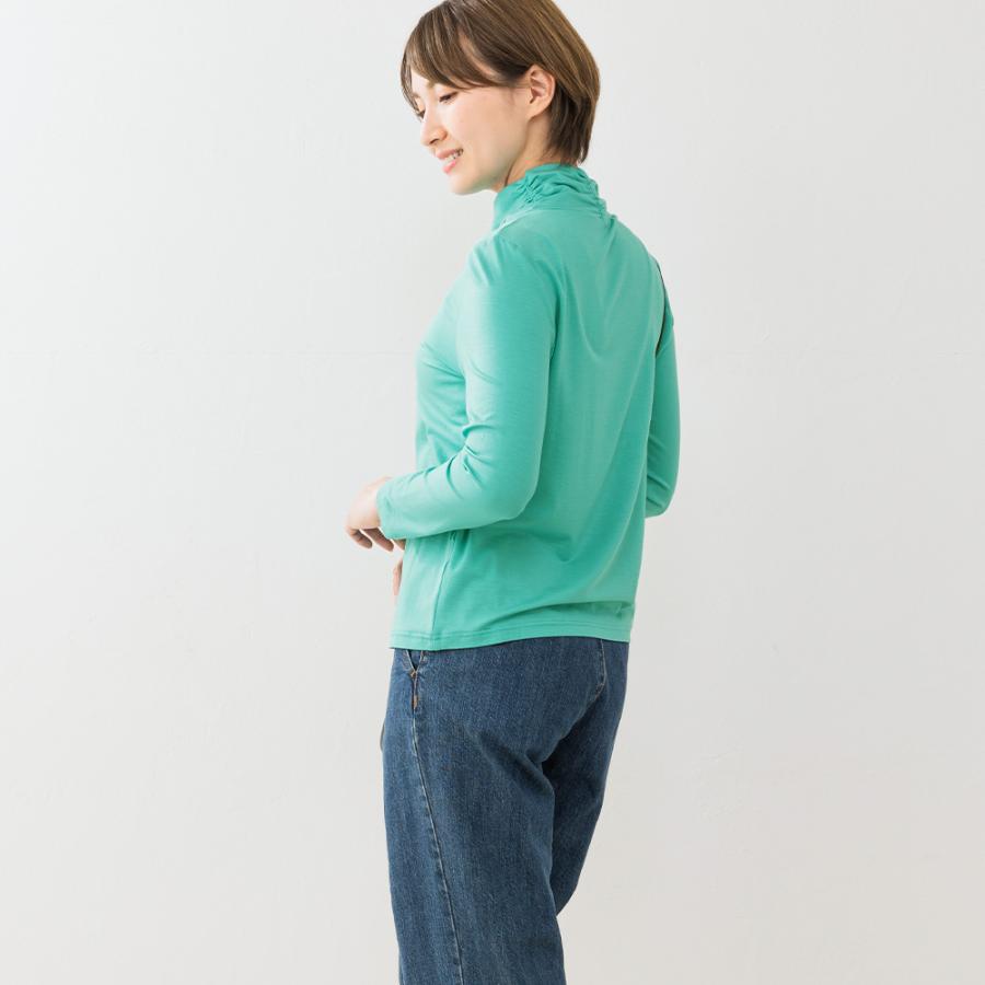 【ストレスフリーな着心地】日本製 肌に柔らかい テンセル レディース 七分袖 ストレッチ ハイネック tシャツ 40代 50代 ファッション レディース |  | 15