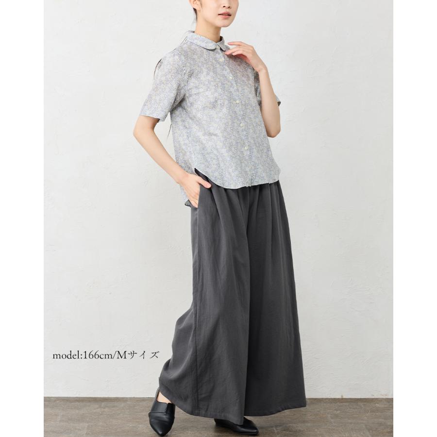 日本製 東炊き コットンビエラワイドパンツ 綿100％ M L ゆったり