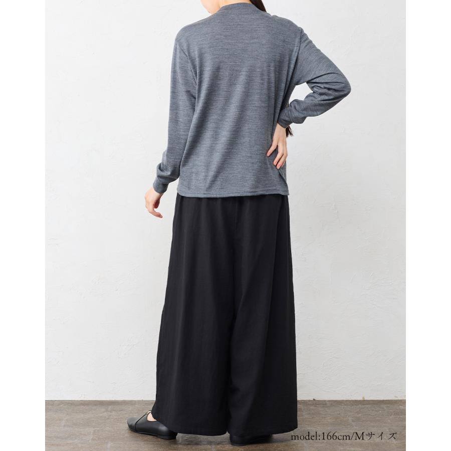 日本製 東炊き コットンビエラワイドパンツ 綿100％ M L ゆったり コットン ファッション レディース 女性 秋 冬 カジュアル 30代 40代 50代 ウエスト調節紐_20