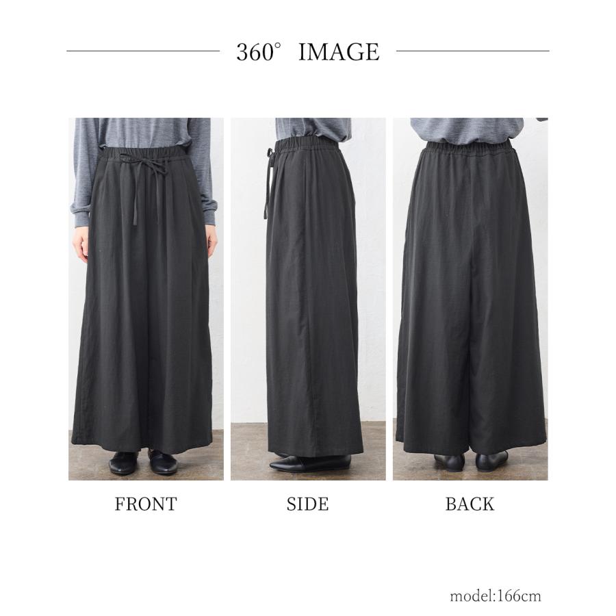 日本製 東炊き コットンビエラワイドパンツ 綿100％ M L ゆったり コットン ファッション レディース 女性 秋 冬 カジュアル 30代 40代 50代 ウエスト調節紐_24