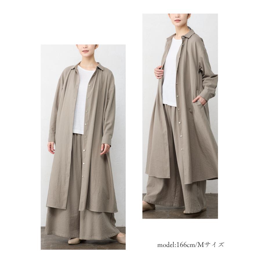 日本製 東炊き コットンビエラワイドパンツ 綿100％ M L ゆったり コットン ファッション レディース 女性 秋 冬 カジュアル 30代 40代 50代 ウエスト調節紐_14