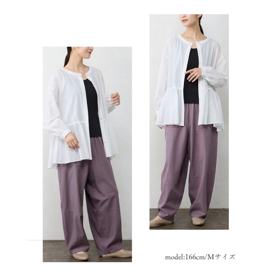 日本製 ワイドパンツ レディース パンツ トリプルウォッシュ  綿 綿100 コットン コットン100 ゆったり 大きいサイズ 大きめサイズ オールシーズン 30代 40代 |  | 11