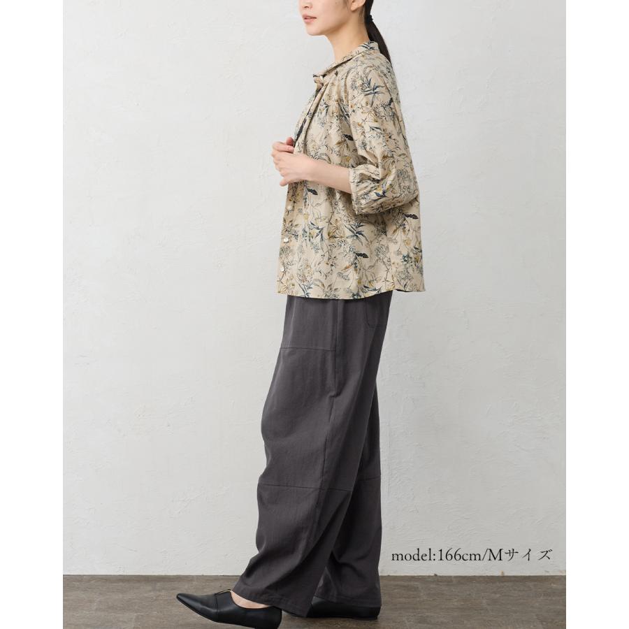 日本製 ワイドパンツ レディース パンツ トリプルウォッシュ  綿 綿100 コットン コットン100 ゆったり 大きいサイズ 大きめサイズ オールシーズン 30代 40代 |  | 13