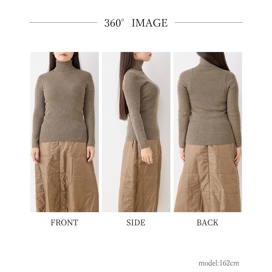 ホールガーメント ウールセーター リブニット リブ 3D KNIT 日本製 タートルネック ニット プルオーバー 長袖 レディース ハイネック トップス  ウール100 |  | 19