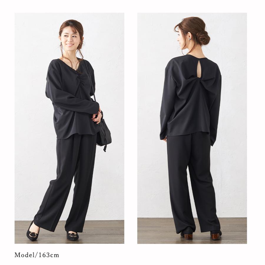 ブラウス レディース 長袖 日本製 ギャザーブラウス バックシャン 重ね着 レイヤード 長袖tシャツ 春 夏 秋 |  | 11