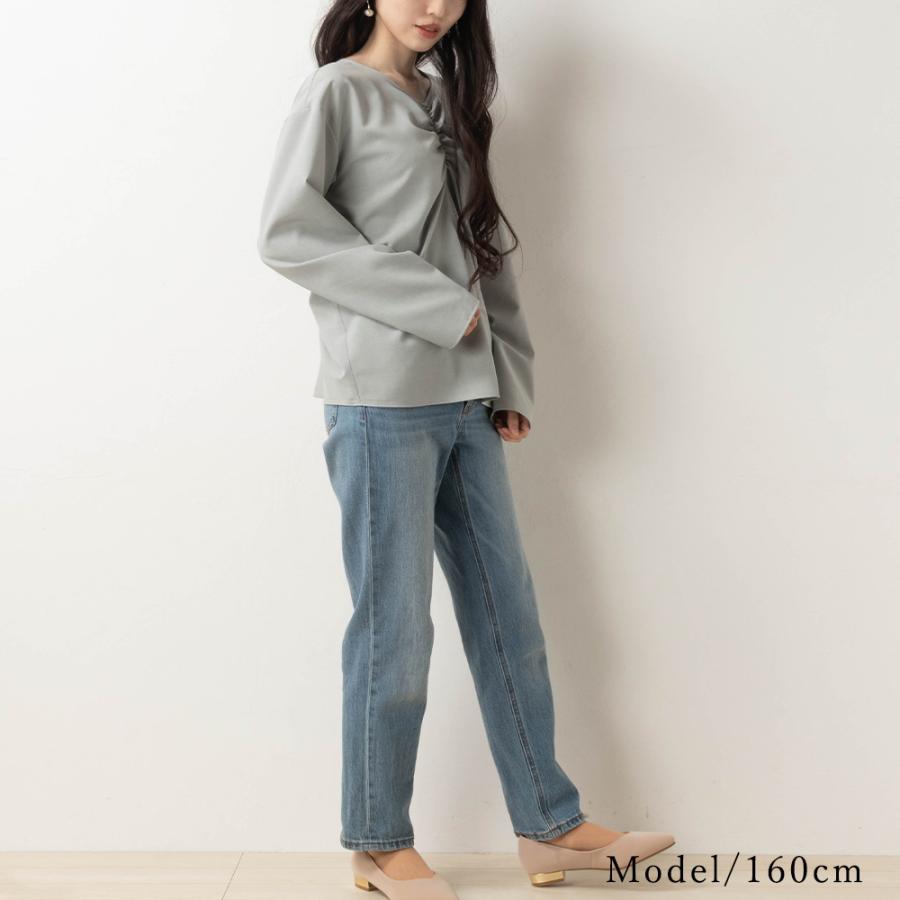 ブラウス レディース 長袖 日本製 ギャザーブラウス バックシャン 重ね着 レイヤード 長袖tシャツ 春 夏 秋 |  | 13