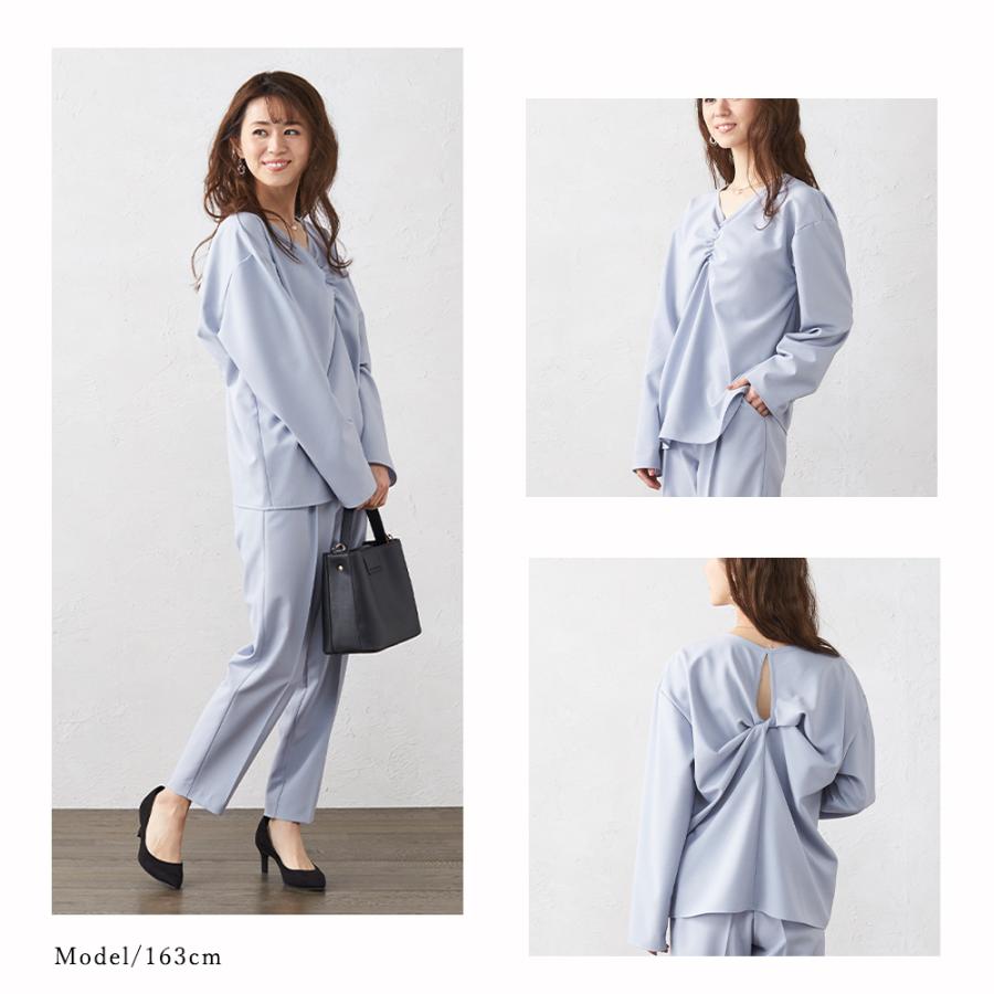 ブラウス レディース 長袖 日本製 ギャザーブラウス バックシャン 重ね着 レイヤード 長袖tシャツ 春 夏 秋 |  | 07