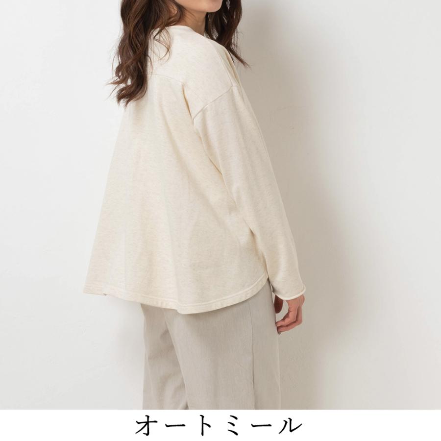 日本製 トレーナー スウェット プルオーバー トップス Aライン フレア クルーネック 裏毛 ゆったり 大きいサイズ 長袖 綿100% 秋冬 |  | 06