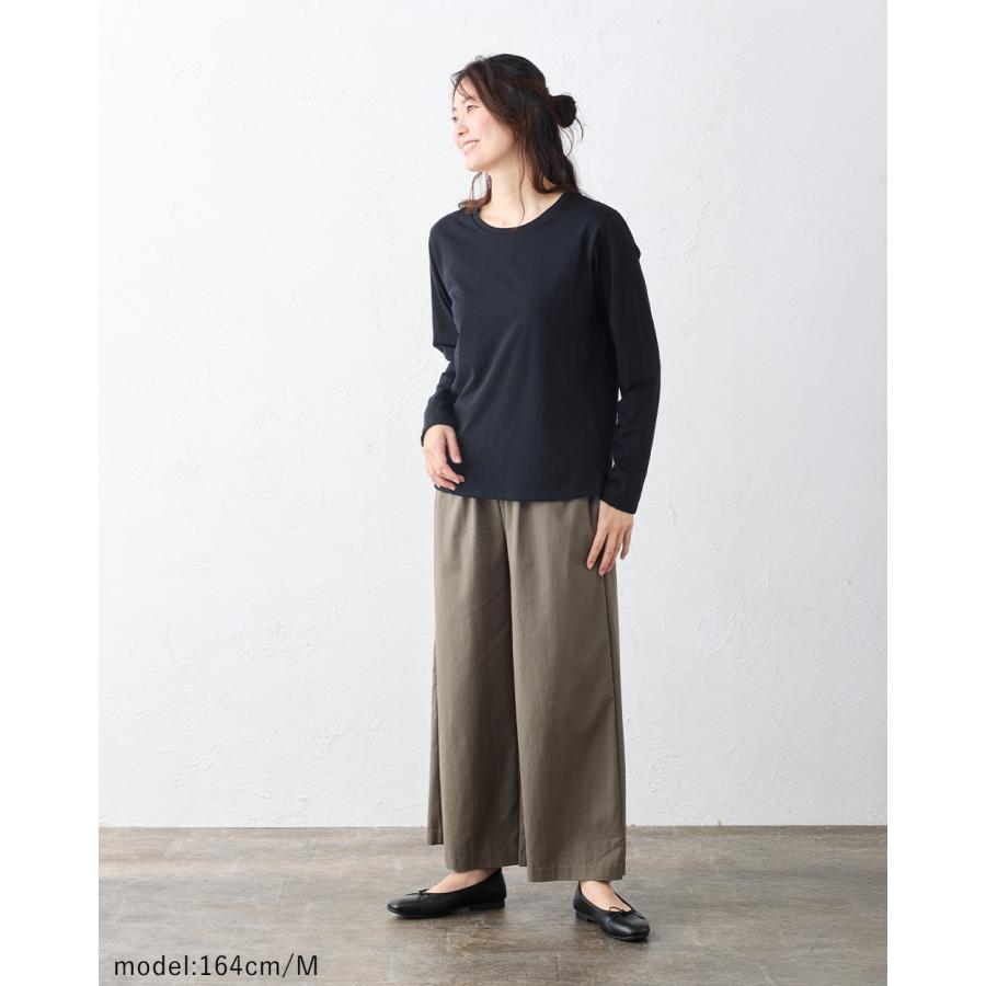 日本製 綿100％ コットンドレスTシャツ クルーネック 丸首 レディース トップス カットソー Tシャツ インナー 長袖  春 秋 冬 綿 快適素材 大人 きれいめ |  | 21
