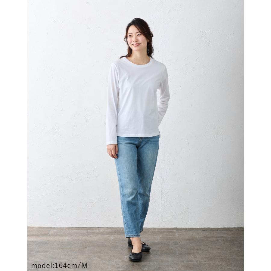 日本製 綿100％ コットンドレスTシャツ クルーネック 丸首 レディース トップス カットソー Tシャツ インナー 長袖  春 秋 冬 綿 快適素材 大人 きれいめ |  | 12