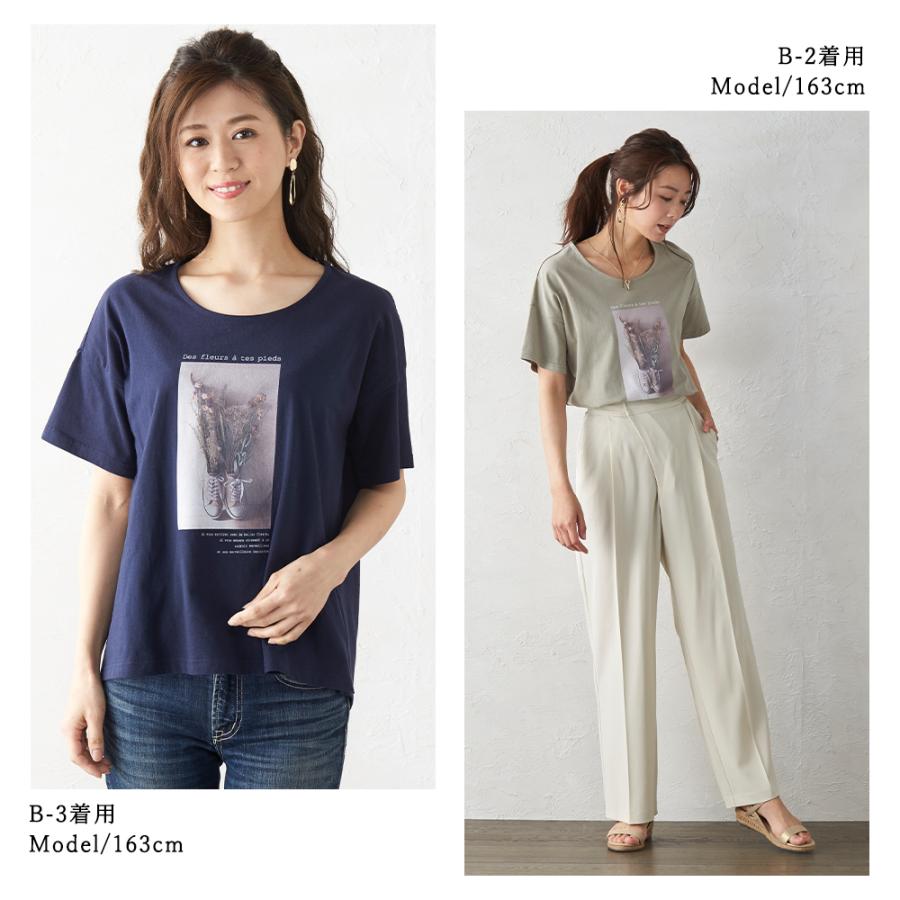 Tシャツ レディース 半袖 ゆったり 綿100 プリントtシャツ ワンピース 写真 フォト ヴィンテージ 花 lpt21 2021sum nli 2290590 |  | 12